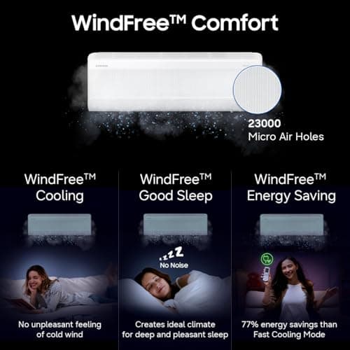 Samsung 2 Ton 3 Star Bespoke AI Inverter Smart Split AC (2026 Model, WiFi, Energy Saving, Voice Control, Powerful Cooling, Copper, Digital Inverter, 4 Way swing, 5 Step Convertible, AR60H24D13WNNA) 5
