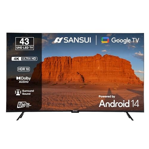 SANSUI 109cm (43) Ultra HD Smart Google TV with HDR10, HLG, Dolby Audio, HSR 120Hz Refresh Rate, MEMC, 30W Surround Sound, FloLED Panel JSW43UG23 (Black)