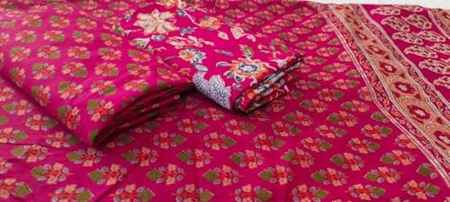 RajYuwati® jaipuri salwar suit cotton dress material for women girls with cotton dupatta full size salwar suit set unstitched fabric materials (rani pink) 2