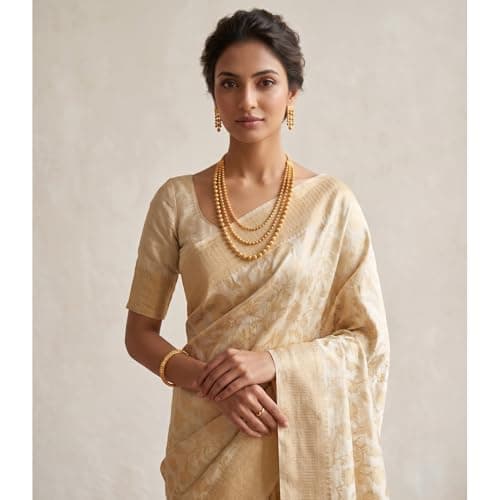 JFL - Jewellery for Less Traditional Gold Plated Multi Layer Necklace Set for Women & Girls with Earrings | Traditional Ethnic Jewellery | Ideal Gift for Wedding & Festive Occasion 5