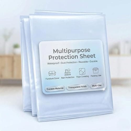 URBAN SELECT Heavy Duty Waterproof Plastic Covering Sheet for Furniture, AC, Fridge & Floor | Polythene Cover | Dust & Rain Protection | Balcony Window Home Use | 100 x 150 cm (Transparent)