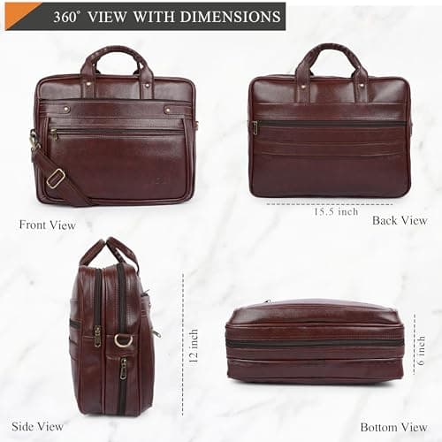 ADISA Laptop Messenger Office Bag Briefcase for Work for Men (LB6051-BRO) 2