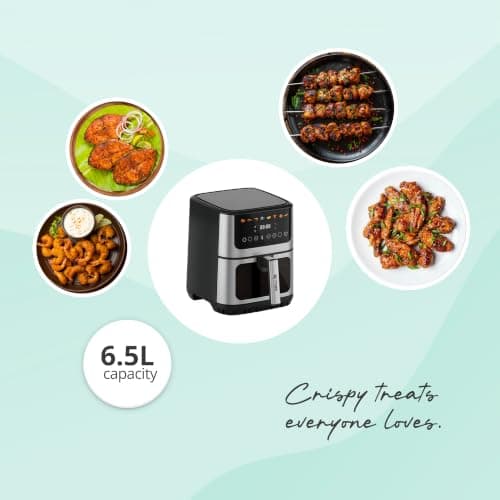 IBELL AEROFRY650 Air Fryer 6.5Litre For Home, 1500W Digital Touch Screen 8 Preset Mode, Rapid Heating up, Non-Stick Oven, Oilless Cooking, Temperature And Time Control, 2 Year Warranty (Black) 3