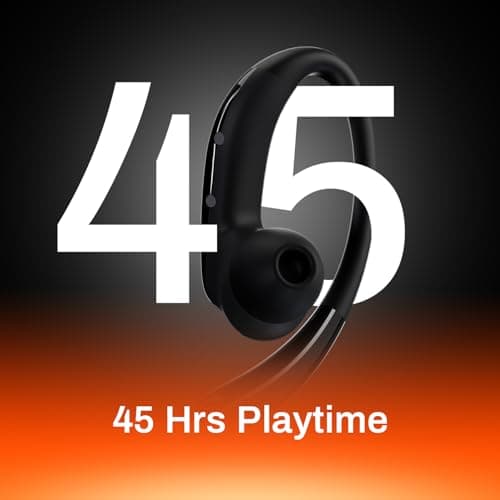 DwOTS Sense Pro Open-Ear Wireless Earbuds, Wide-Band up to ANC 42dB, Voice-First Mic System for Clear Calls, 45H Playtime, 12mm Drivers, Dual Device Connectivity, IPX5, Bluetooth v6.0 TWS (Black) 5