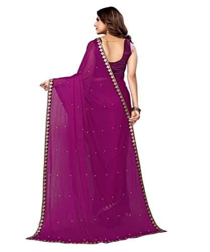 Yashika Women's Lycra Blend Saree (AARIYA Purple 4
