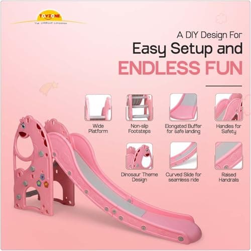Toyzone B-Rex Dinosaur Slide for Kids | Baby Play Slide | Indoor & Outdoor Kids Slider | Easy Assembly | Safe Rounded Design | BIS Certified | Made in India | Kids Slide for 2-10 Years, Upto 70 kgs 3