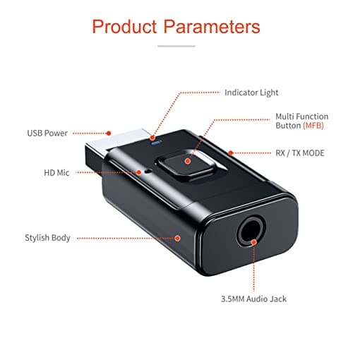TANTRA BlueMe Bluetooth Receiver for Car Transmitter for TV Wireless Adapter Bluetooth Dongle Car Bluetooth Device 2