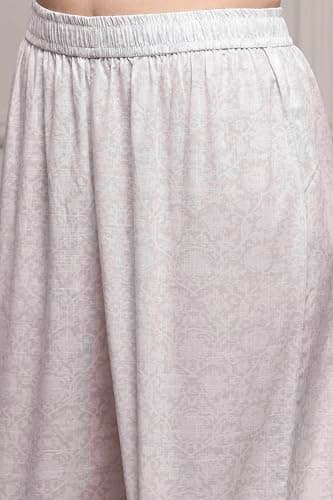 Biba Women Blue Cotton Straight Suit Set_34 4