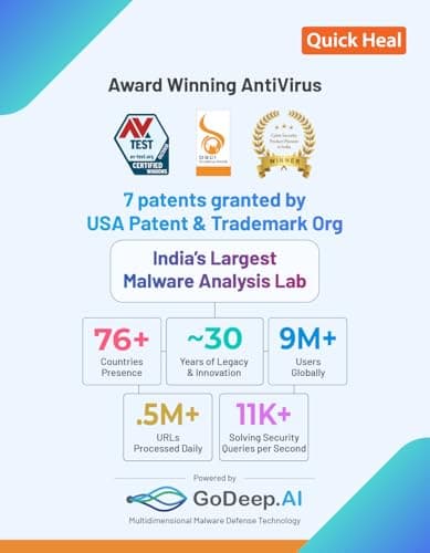 Quick Heal Antivirus Pro Renewal | Windows PC/Laptop | 1 User, 1 Year | Existing 1 User AV Pro Subscription Required | Email Delivery in 1 hr |+ 6 month AntiFraud.AI for IOS/Android 6