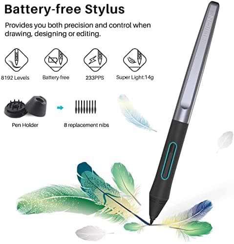 HUION Inspiroy H1060P Graphics Drawing Tablet 10 x 6.25 inch with 8192 Pressure Sensitivity Battery-Free Stylus and 12 Customized Hot Keys, Digital Art Tablet for Mac, Windows PC and Android, Black 4