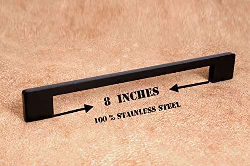 Amar Enterprise Stainless Steel 8 Inches Kitchen Cabinet & Drawer Handles, Dark Matt Black Handles, Wardrobe Handles,Furniture & Door Pull Handles, Pack of 6 Pieces 4