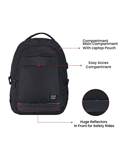 STOLT Saviour Laptop Backpack | Business & School Backpack with USB Charging Port | Anti-Sweat Fabric, Fits Laptops Up to 15.6" | Unisex Bag for Men & Women (Black) 3