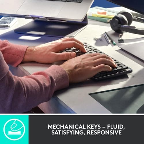 Logitech MX Mechanical Mini Wireless Illuminated Keyboard with Free Adobe Subscription, Linear Switches, Backlit, Bluetooth, USB-C 2