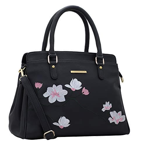 LAPIS O LUPO Flower Embroidery Women Handbag (Black) 2