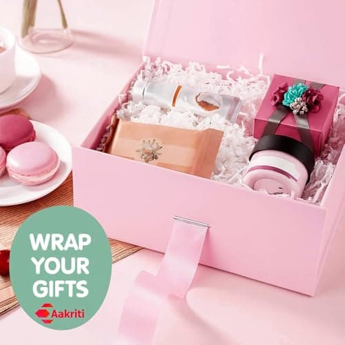 Aakriti Baby Pink Gift Box Set (Pack of 3) | Foldable Luxury Hamper Boxes with Satin Ribbon Closure | Premium Matte Finish | 18 x 17 x 9 cm | Ideal for Wedding, Birthday & Festive Gifting 5