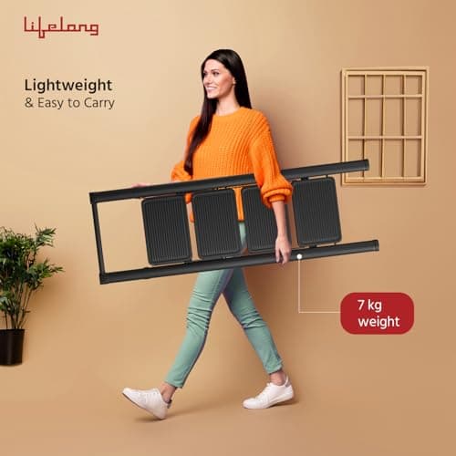 Lifelong 4 Steps Steel Ladder with Handle for Home, Foldable & Portable Stairs, Versatile Use for Kitchen, Bathroom & Office Foot Stool - Multipurpose Step Stool with 150 Kg Capacity (LLSLH04, Black) 4
