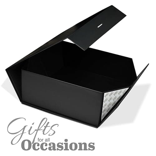 RBS® - MEDIUM Black Gift Box Empty (26 X 26 X 10Cm) Gift Boxes for Packaging (1 Pack) Box for Gift Packing Multipurpose Hampers Boxes Hold to 8 Kg Occasion Rigid Box for Packing (Medium Black) 4