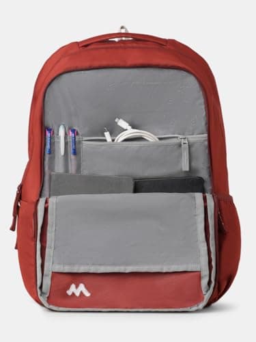 Wildcraft Ranger 40 Laptop Backpack With RainCover for Man & Women, 40L Ideal bags for men Office use/School/College Boys and Girls, 2 Compartment Bag, Red 5