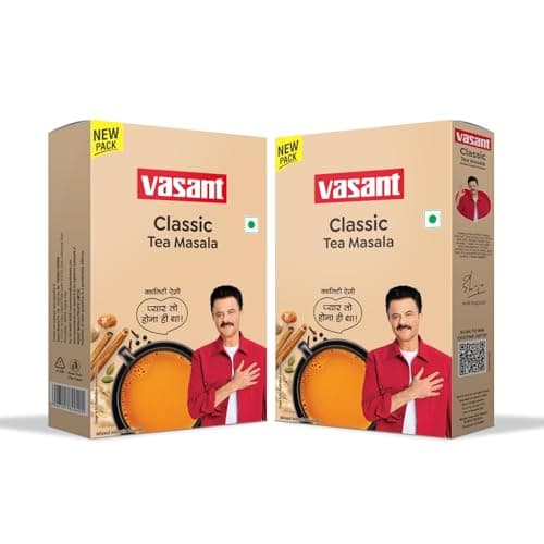 VASANT Masala Tea Combo Pack of 2 100Gram, Chai Masala 50Gram Each, Kadak Chai Masala, Tea Masala, Masala Chai, Ginger, Black Pepper, Cardamom, Cloves, Indian Spices, Vegetarian