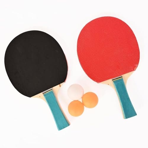 Table Tennis Playset with 2 Ping Pong Rackets & 3 ABS Balls | Beginner TT Bat Set for Practice & Recreation | Lightweight, Durable & Ergonomic Design | Ideal for Home, School & Outdoor Play