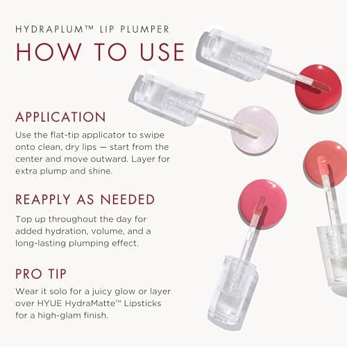 HYUE HydraPlump™ Lip Plumper | The OG | 4 ml | Long-term Plumping Effect & Hydration | Non-sticky Formula with Cooling Ice Cube sensation | Jojoba Oil, Vitamin E & Pomegranate Extract | Flat-tip Appli 5