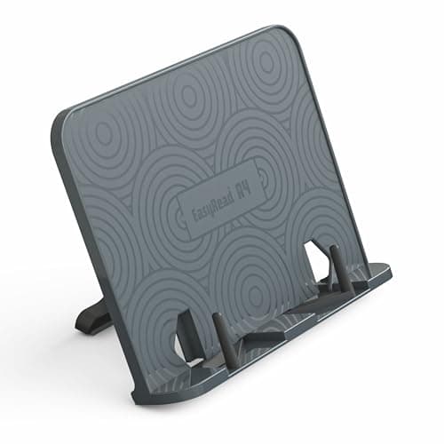 EasyRead Adjustable Book Stand – (Dark Grey), Hands-Free Reading Holder for Study & Work, A4 Size (28 x 20.4 cm), Portable with Multiple Viewing Angles