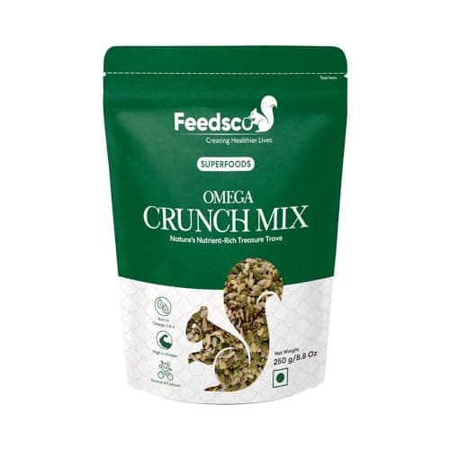 Feedsco Omega Crunch Mix Seeds – 250g X 2 | Blend of Pumpkin, Chia, Flax & Sunflower Seeds | High Protein, Calcium & Iron | Superfood Seed Mix for Healthy Snacking | Vegan, Keto & Gluten-Free 4