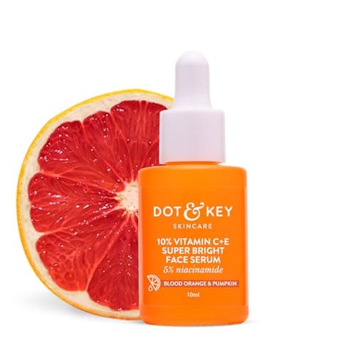 DOT & KEY 10% Vitamin C + E Serum with 5% Niacinamide | Vitamin C Serum for Glowing Skin, Fades Dark Spots & Hyperpigmentation | Infused with Blood Orange & Pumpkin | Targets Dull & Uneven Skin | For 