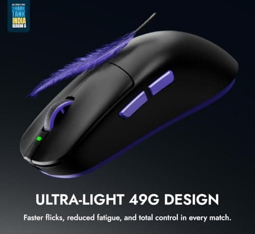 Kreo High Performance Wireless Gaming Mouse, 4k Polling Rate, Pixart 3395 Sensor, 26,000 DPI,100+ Hr Battery, 4000Hz Polling Rate, Lightstrike Optical Switches, Ergonomic Design (Arma, Black) 2