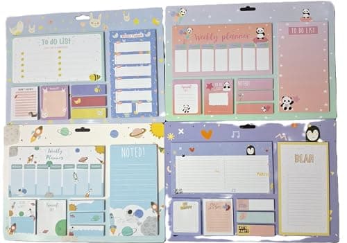 worison Small Weekly Planner Panda Pattern Writing Pad to do list and Sticky Notes 265 x 188mm 2