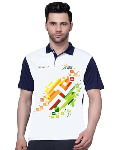 GYMFIT GF2025_G21GKXXL KHELO India Printed Sports Jersey Men & Boy T-Shirts | Regular Fit Half Sleeve Collar Neck 100% Polyester & Premium Sublimation Prints Multicolour