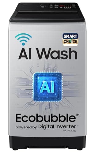 Samsung Smart Choice 10 Kg, 5 Star, AI Wash, AI Energy Mode, Wi-Fi, Ecobubble, AI VRT+, Soft Closing Door, Digital Inverter, Fully-Automatic Top Load Washing Machine (WA80F10E2LTL, Lavender Gray)