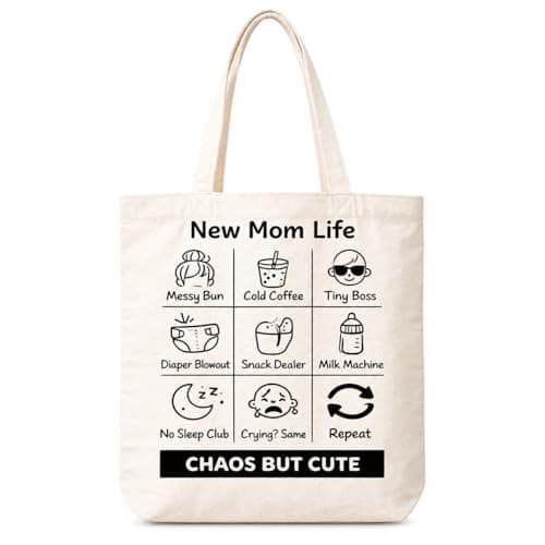 The Baby First Box Everyday Essentials Diaper Tote Bag for Mothers – Shoulder Bag for Baby Essentials & Daily Use | Reusable Eco-Friendly 100% Cotton 220 GSM 14 x 16 Inch