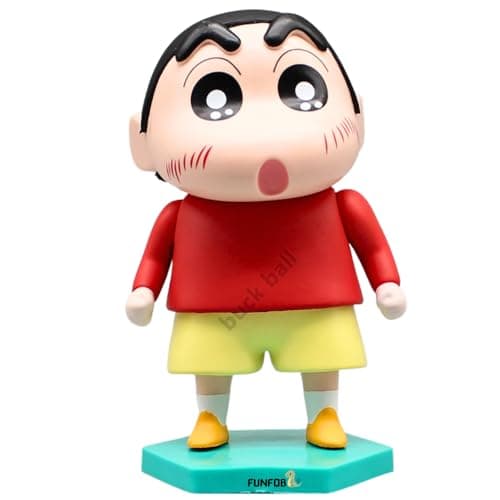 FUNFOB Shinchan Action Figure Toy Size - 13CM Cartoon Figurine for Boys & Girls PVC Multicolour | Shin Red T Pre