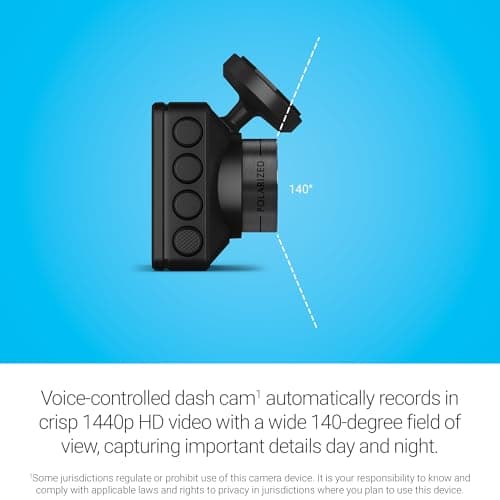 Garmin Dash Cam™ X210, Compact 1440p HD Dash Cam with a 140-degree Field of View, Built in Clarity™ Polarizer, Voice Controlled, Automatic Recording, 2.4inch LCD Screen 4