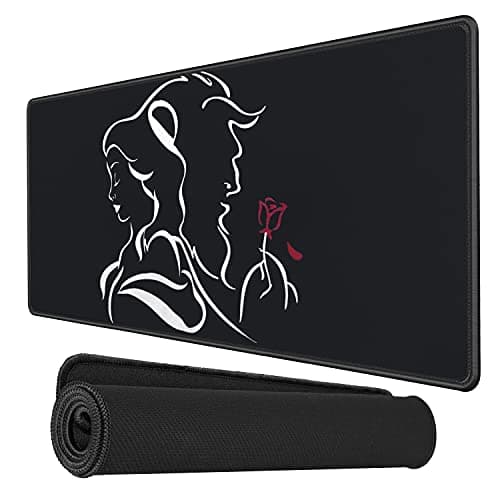 RiaTech Extra Large (900x400x2mm) Extended Gaming Mouse Pad, Computer Keyboard Desk Mat with Non-Slip Base and Stitched Edge Mousepad for Laptop/Home/Office & PC (Lovers Design)