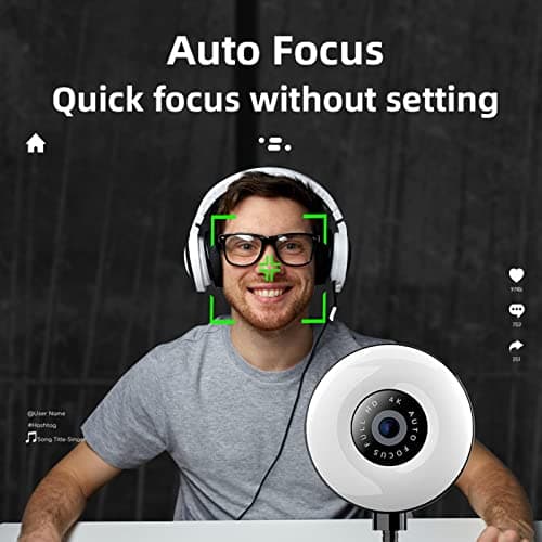 ZOOMELLA Webcam 4K 2.0 Noise Reduction Adjustment for Webcast Facetime Live Broadcast|Computers/Tablets & Networking |Webcams 4
