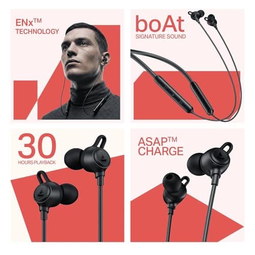 boAt Rockerz Bold Wireless Neckband with 30H Playback, 10mm Drivers, ENx™ Clear Calls & Beast™ Mode (60ms Low Latency) (Onyx Black) 4