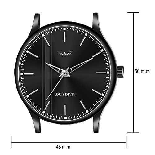 LOUIS DEVIN Black Silicone Strap Analog Wrist Watch for Men (Black Dial) | LD-BK054-BLACK 6