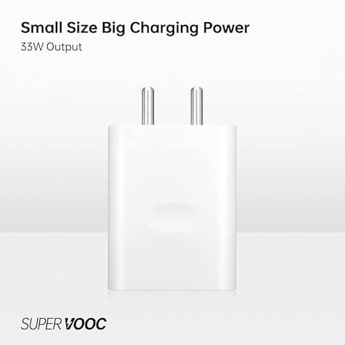 65W Charger for realme Narzo 60X 5G / 60 X Charger Original Adapter Like Quick Dash Warp Dart Flash Super Vooc Fast Charger with 1M Type C USB Data Cable (4A/6.5A, TRV50A, White) 2