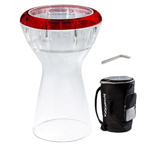 Wambooka DAR-RD Touring Series Diamond Wet & Dry Darbuka | 8.75" Head & Unbreakable PC Body | Lightweight Drum for Deep Bass & Crisp Highs | Includes Padded Bag, Allen Key & Learning Course | Red