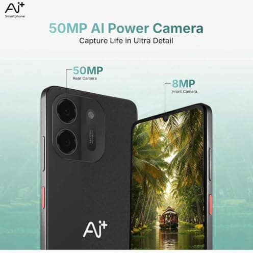 AI+ Pulse 2, 6.745 inch HD+ Display, 6GB RAM, 128GB Storage, 50MP Rear Camera, 6000mAh Battery, Android 16, Black 3