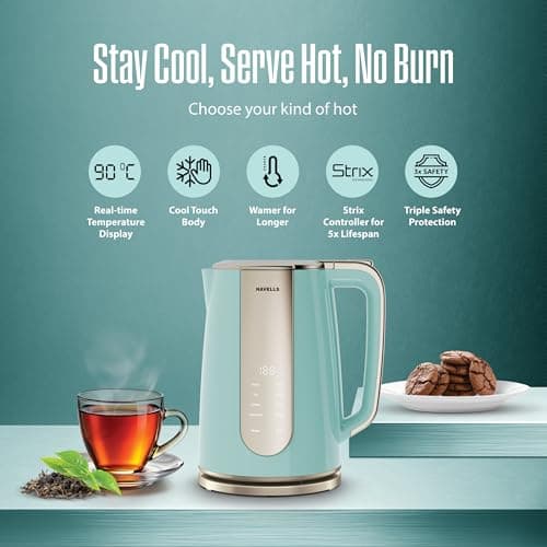 Havells Craft Breakfast Master Combo for Premium and Modern Kitchens |Hand Blender + Toaster + Kettle | Perfect Kitchen Companion and Gifting Range (Blue & Golden) 2