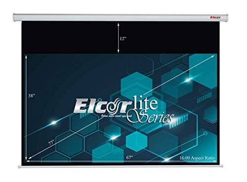 ELCOR lite Series Motorized Projection Screen 77" Diagonal [ 38" Height x 67" Width], 16:09 Wide Format, UltraHD/4K Matte White | Remote Controlled | Home Theater Screen 3