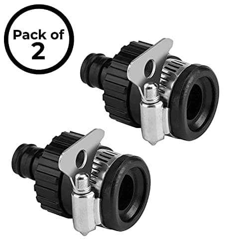 HOKIPO Plastic 1/2" Tap Adapter Hose Pipe Fitting For Kitchen Gardening Car Washing Cleaning, Pack Of 2 (AR1691*2), 6 X 5 Cm 4