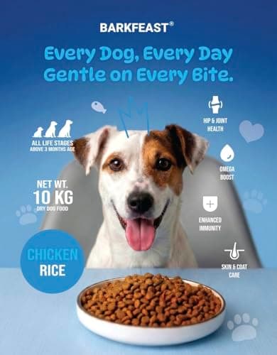 Barkfeast- Dry Dog Food for All Breeds, Chicken & Rice Flavor, 10 kg, 100% Complete & Balanced Nutrition with Essential Vitamins, Minerals & Healthy Oils 5
