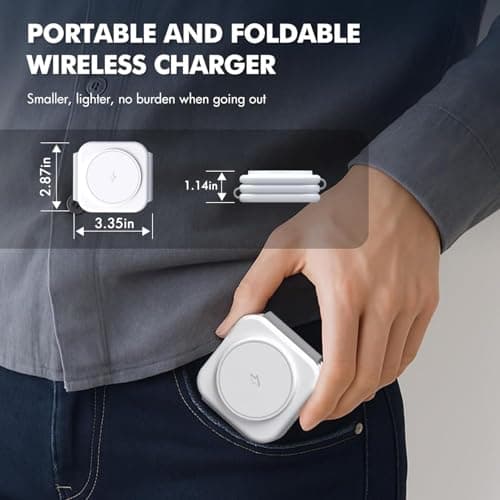 3 in 1 Charging Station for Multiple Devices, Foldable Mag/netic Fast Wireless Charger Dock, Travel Charging Pad for 1Phone 17 16 15 14 13 12 Pro Max Plus Ap/ple Watch Series & AirPods 4/3/2 (3 in 1) 3