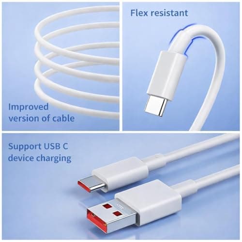 MI-Original 67W HyperCharge Fast Charging Data Cable | Type-C USB Cable Compatible with Redmi Note 13 Pro/12 Pro/11 Pro 5G/11S/10 Pro Max, Poco X5/X4 Pro/X3 Pro, Mi 14/11 3