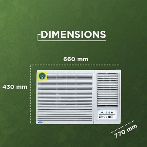 Carrier ESTRELLA GXi 1.5 Ton 5 Star Window Inverter AC with Dust Filter, Auto Restart, Turbo/Sleep/Dry Mode | 100% Copper Condenser | Energy Efficient, Cools Even at 52°C (CIW19EC5R36F0, White) 5