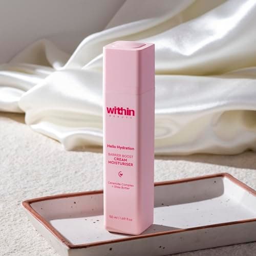 Within Beauty Ceramide & Shea Butter Cream Moisturiser | 72 Hrs Moisturisation | Hello Hydration Barrier Boost Moisturiser | For Normal To Dry Skin | Non-Greasy Light Weight | Quick-Absorbing | 50ml 2